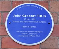The blue plaque on Fenton Town Hall. Courtesy Pete Stonier, the Stoke Sentinel