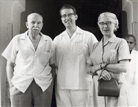 Sir Harold and Lady Gillies with R N Cooper in Bombay/Mumbai