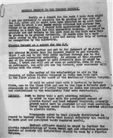 Front page of Gillies post visit report to the Surgeon General
