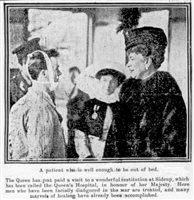 Queen Mary, talking with a facially injured serviceman at Sidcup